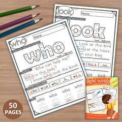 Kindergarten Sight Words Workbook: Phonics & Spelling Practice