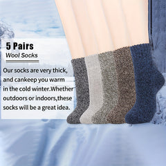 5 Pairs Unisex Soft Thick Wool Socks