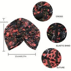 Paisley Plaid Print Turban Cap Boho Bonnet Head Wrap