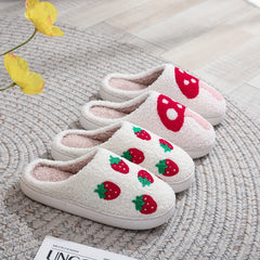 Cartoon Print Plush Slippers - Comfortable Indoor Home Slippers