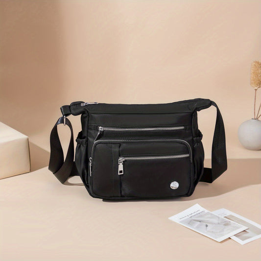 Nylon Crossbody Bag Waterproof Shoulder Bag Pockets Purse