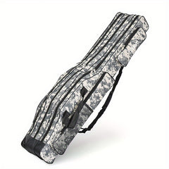Portable Fishing Rod Case Triple Folding Waterproof Camouflage Travel Carry Bag