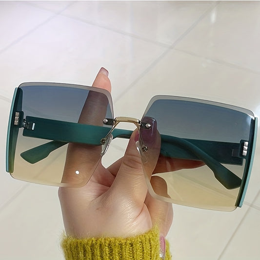 Ombre Rimless Sunglasses UV400 Sun Shades Square Beach Travel