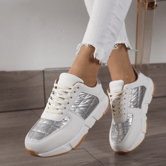 Colorblock Low Top Lace-Up Casual Shoes for Women