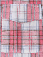  Plaid Button Up Long Sleeve Blouse