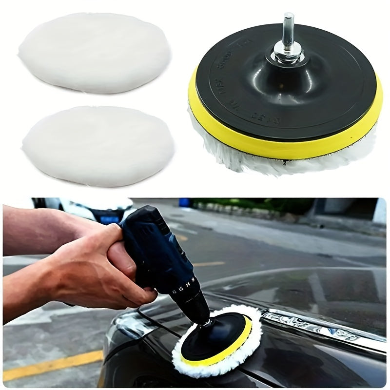 7pcs Car Polishing Kit Sponge Disc Wool Wheels Waxing Pads