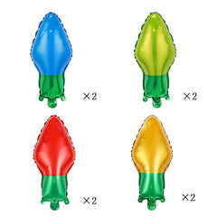 8pcs Mini Light Bulb Balloons - Birthday Christmas Year Celebrations