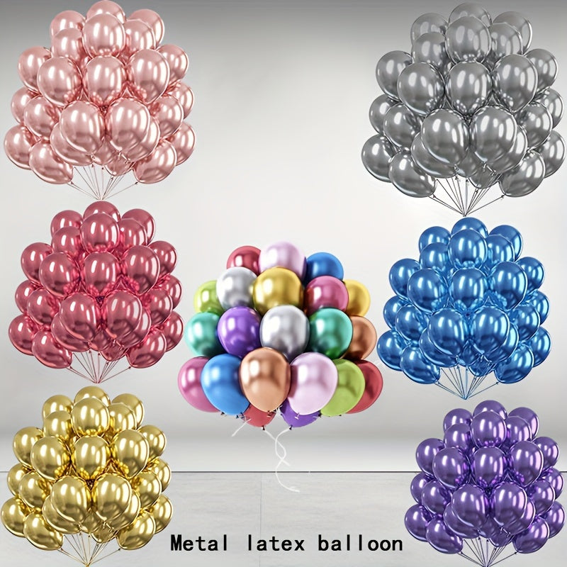 20pcs Thick Metal Latex Balloons for Parties and Decor