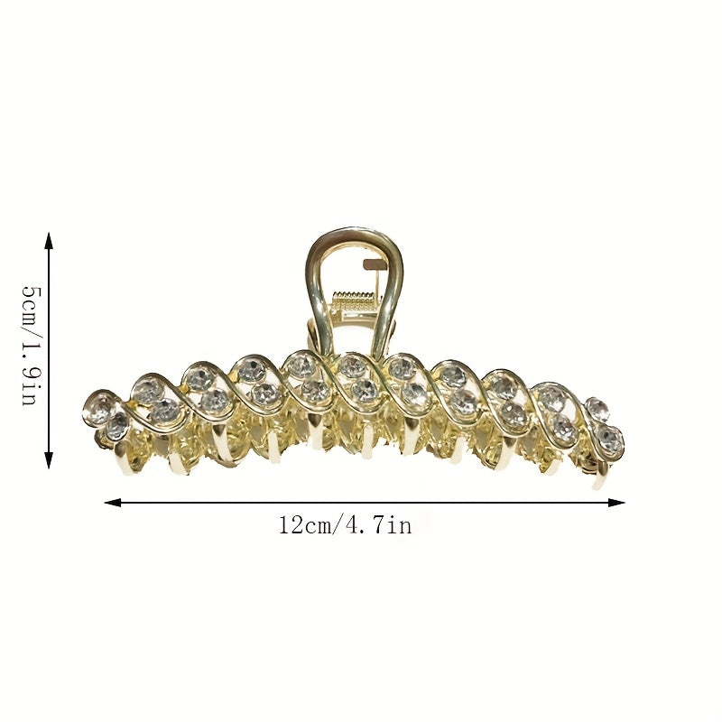 Rhinestone Hair Claw Nonslip Ponytail Holder for Women