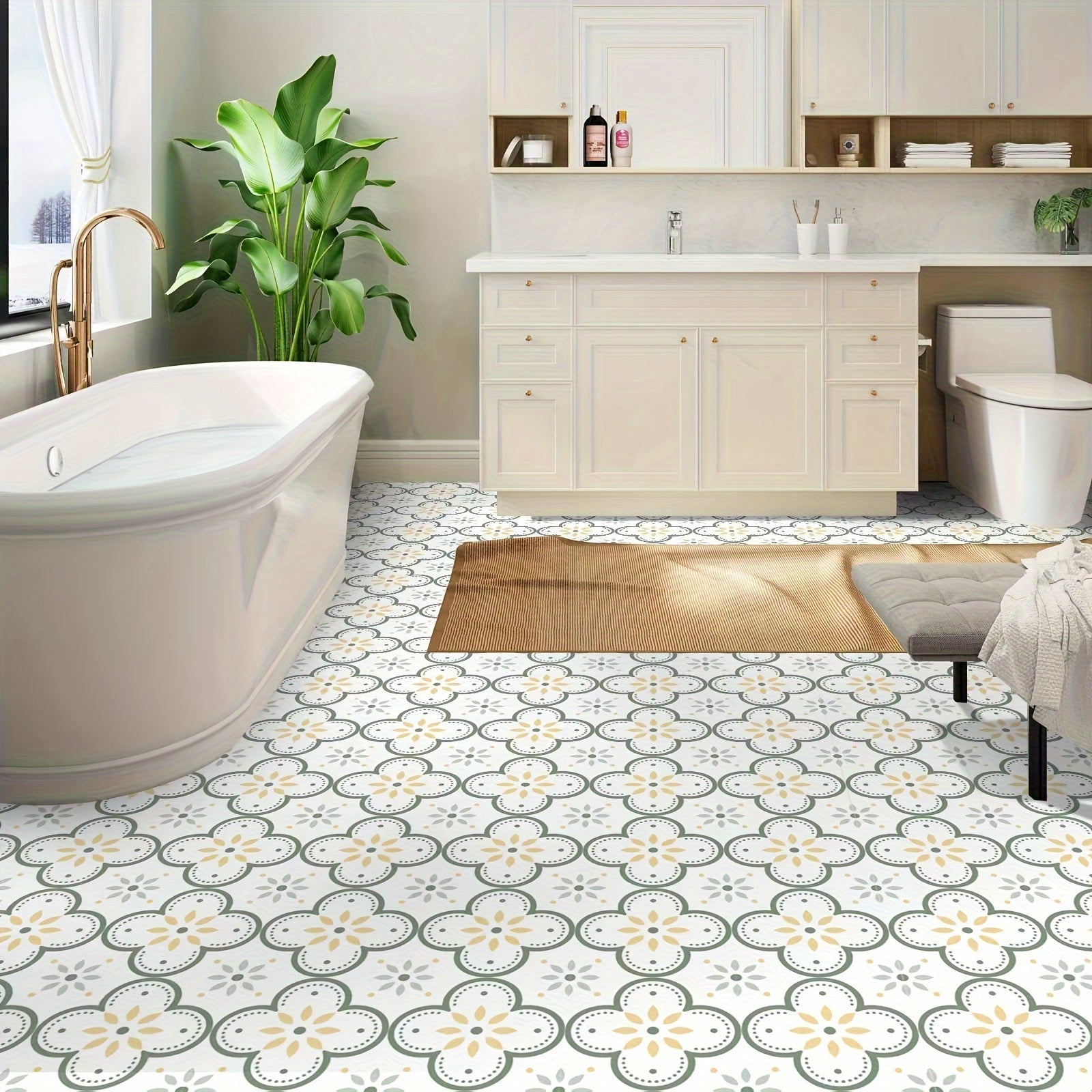 10pcs Non-slip Floor Stickers Waterproof Kitchen Bathroom Floor Stickers