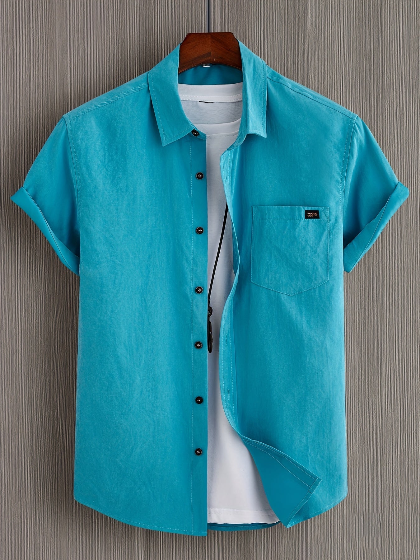 Men's Casual Short Sleeve Button-down Shirt