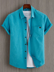 Men's Casual Short Sleeve Button-down Shirt