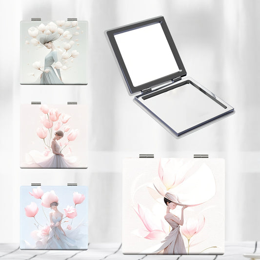 Classic Style Glass Mirror Portable Handheld Makeup Mirror