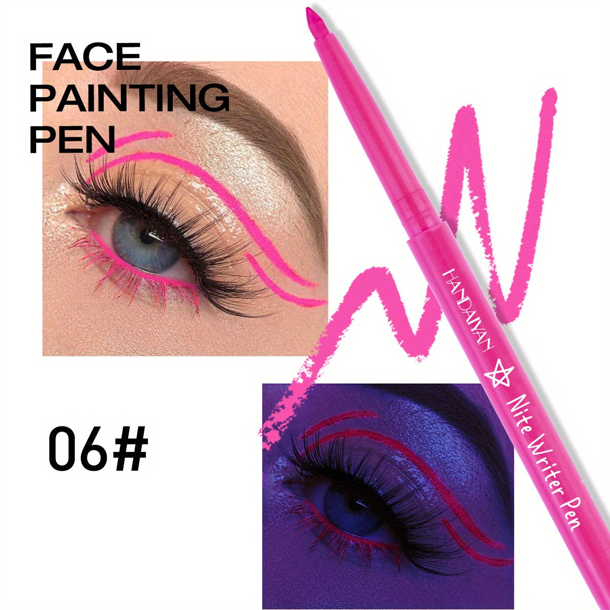 12 Colors Fluorescent Eyeliner Pen UV Waterproof Halloween Makeup