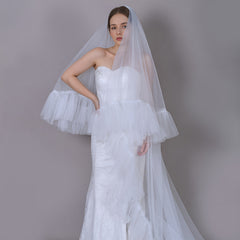 Layered Bridal Veil and Train for Wedding