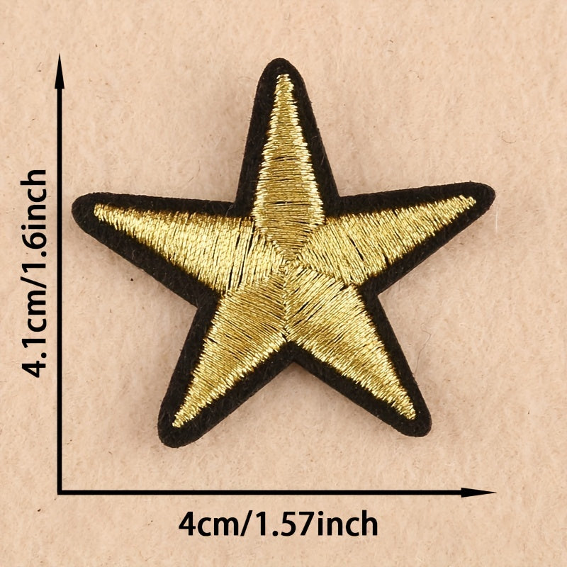 10pcs Star Embroidered Iron On Patch for Clothing Jacket Jeans Backpack Hat