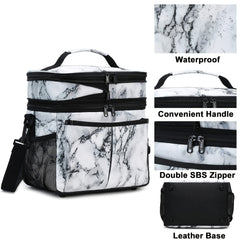 Marble Pattern Picnic Bag Large Capacity Insulation Bag
