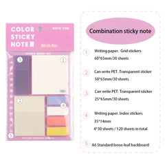 Four Sizes Checkered Sticky Notes 210 Sheets