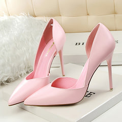 Women's Side Cut out High Heels Pointed Toe Stiletto Heels