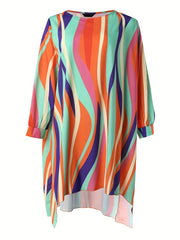  Multicolor Maxi Dress Loose Fit