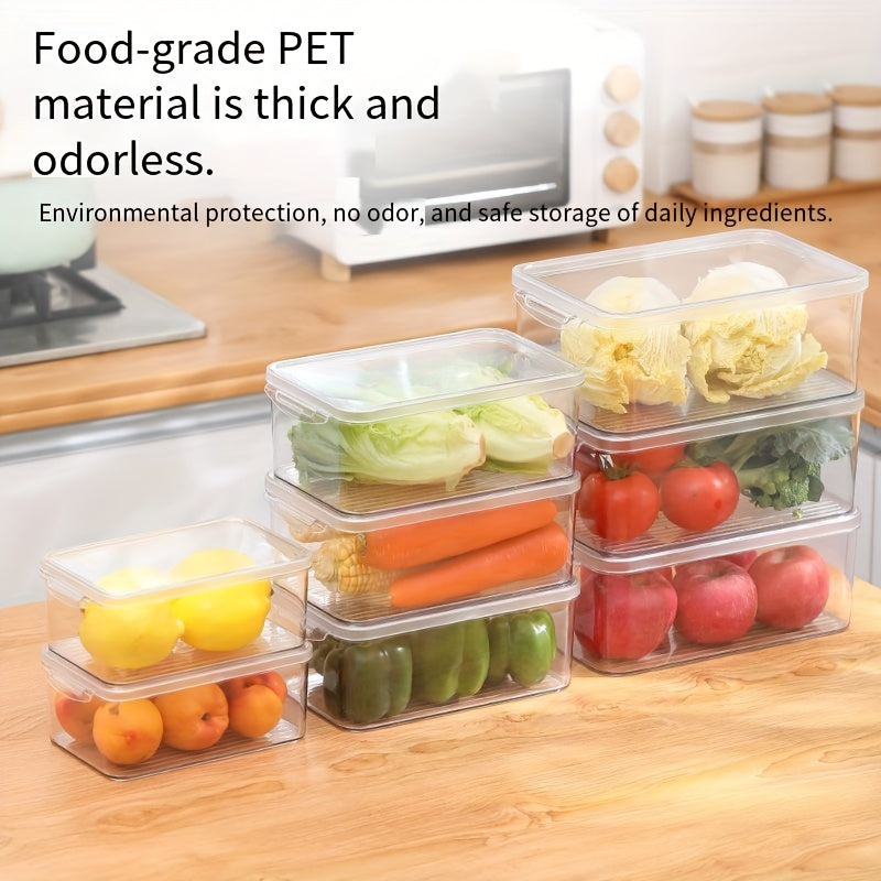 3Pack Refrigerator Organizer Bins Stackable With Lids Clear Fridge Organizers