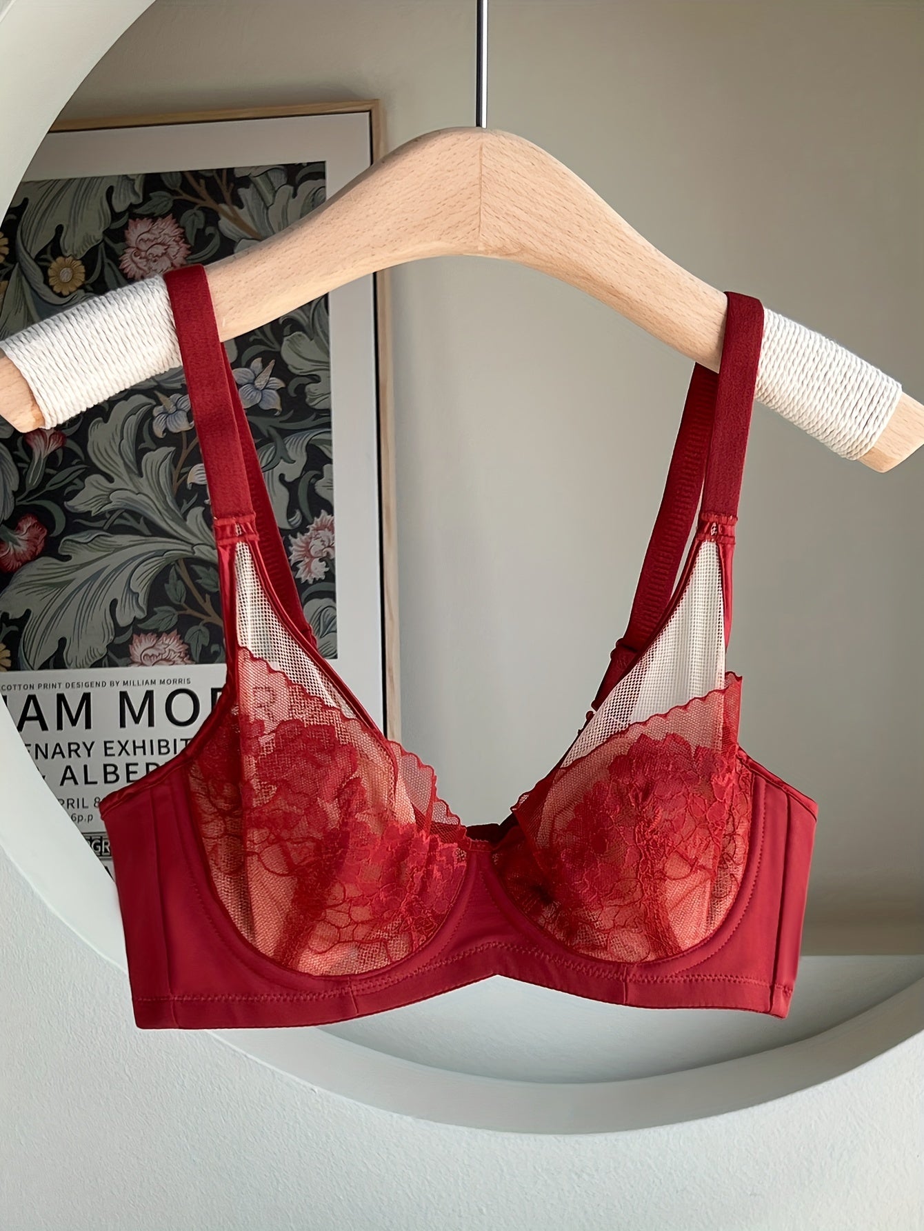 Christmas Lace Push Up Bra Comfy & Breathable Ultra thin Bra Women's Lingerie