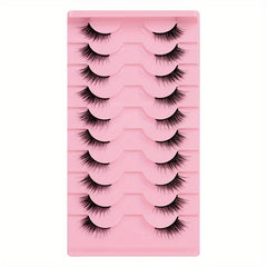10 Pairs Fox Eye Lashes Winged End Manga Style Eyelashes