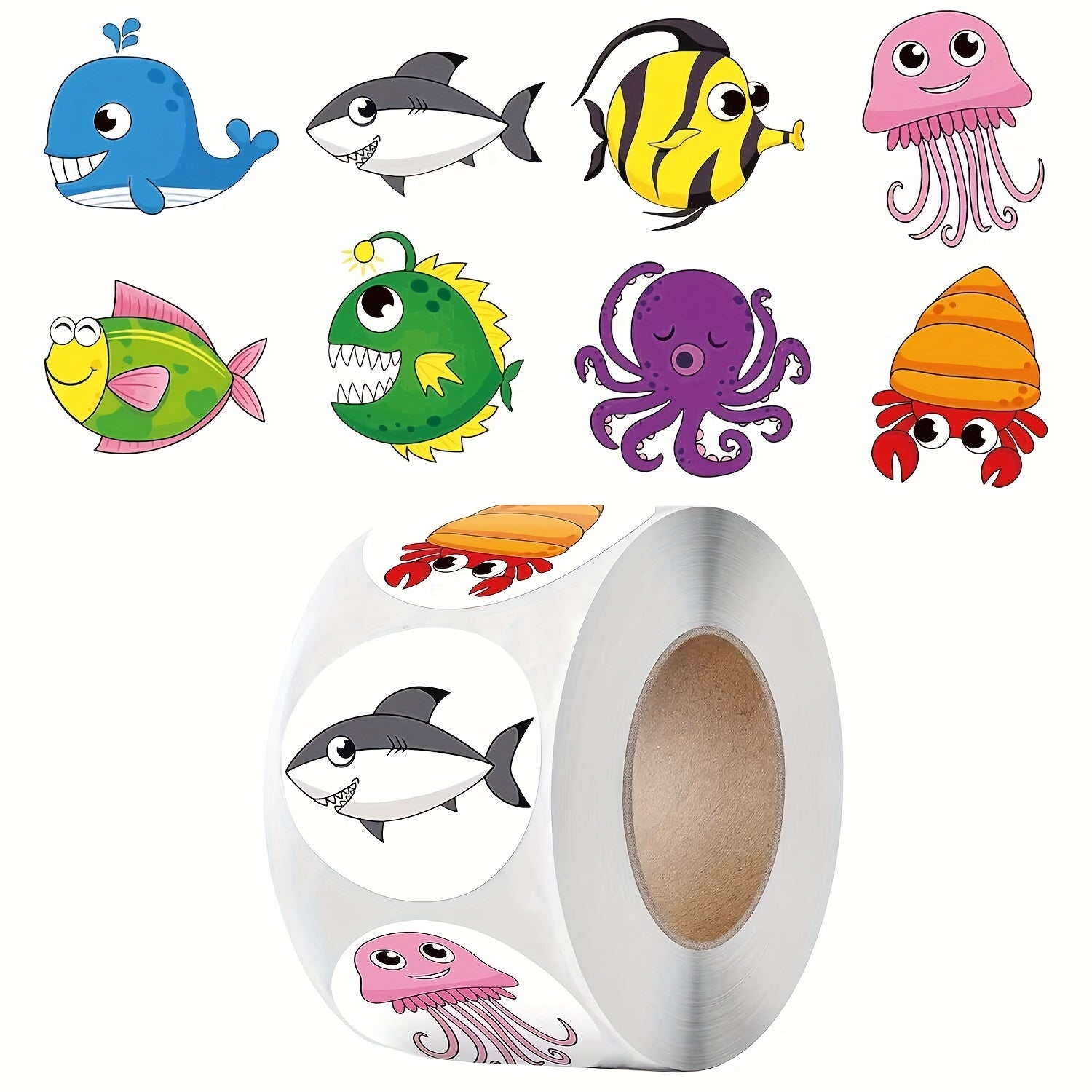 500pcs Animal Card Stickers Self-adhesive Decorative Labels