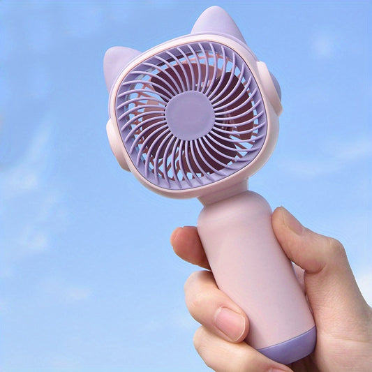 Cartoon Handheld Fan USB Rechargeable Portable Pocket Fan