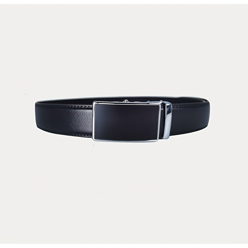 Men's Leather Belt Auto Buckle Business Waist Strap