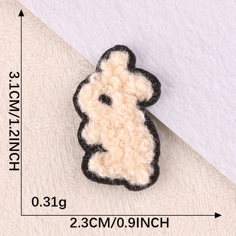 9pcs Little Rabbit Embroidery Iron on Cloth Stickers For Girls
