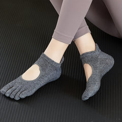 Non slip Grips Yoga Socks Five toe Split Socks Backless Breathable Sports Socks