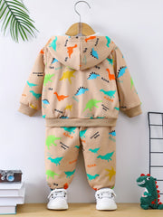 Baby Boys Dinosaur Print Hoodie & Pants Set