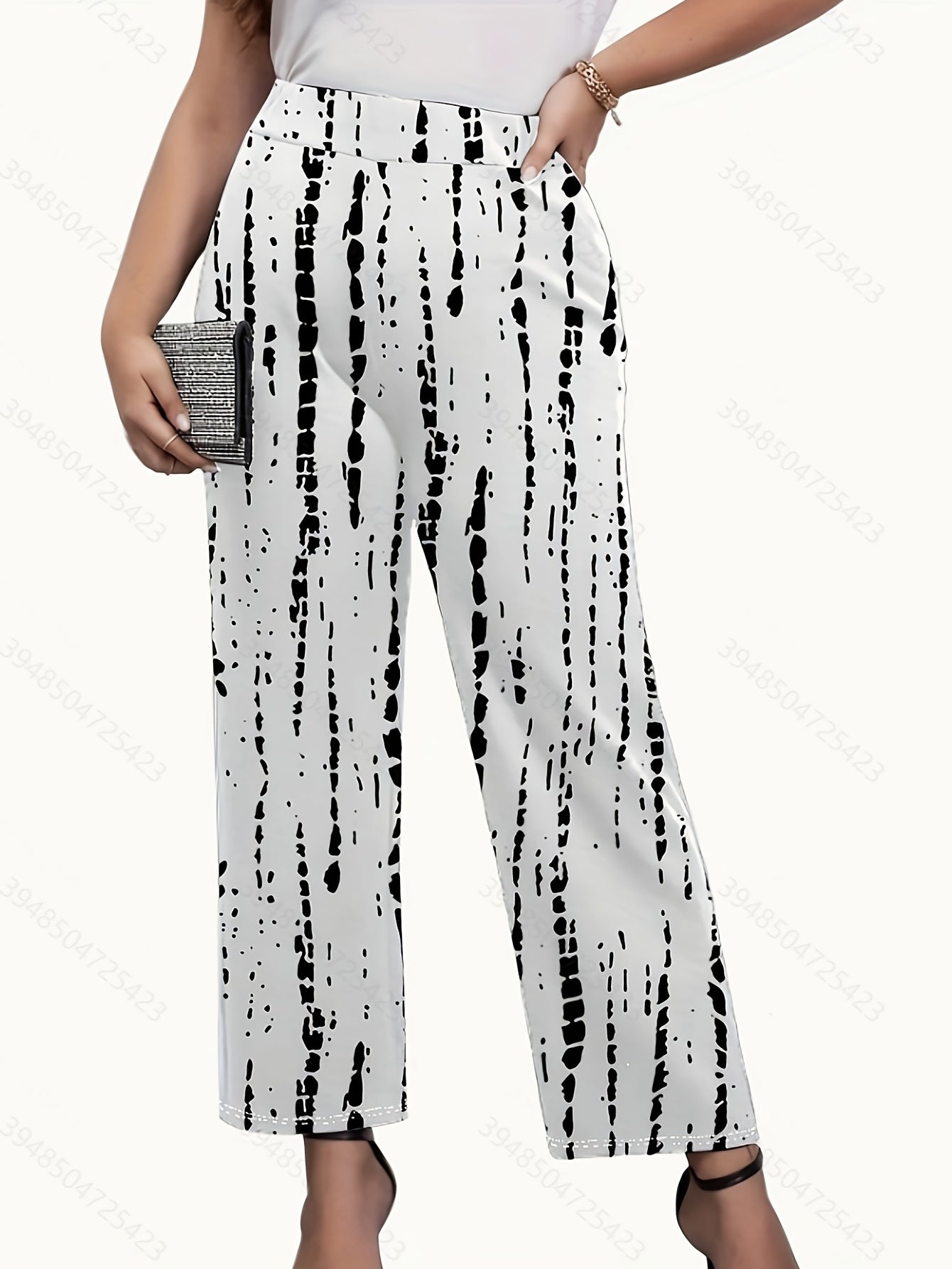  Tie Dye Wide Leg High Rise Trousers