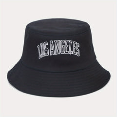 Retro Letter Embroidery Fisherman Hat Outdoor Sun Protection