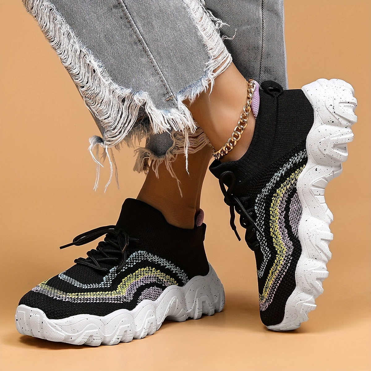 Breathable Shockproof Sports Shoes Lightweight Non-slip Travel Shoes Women's