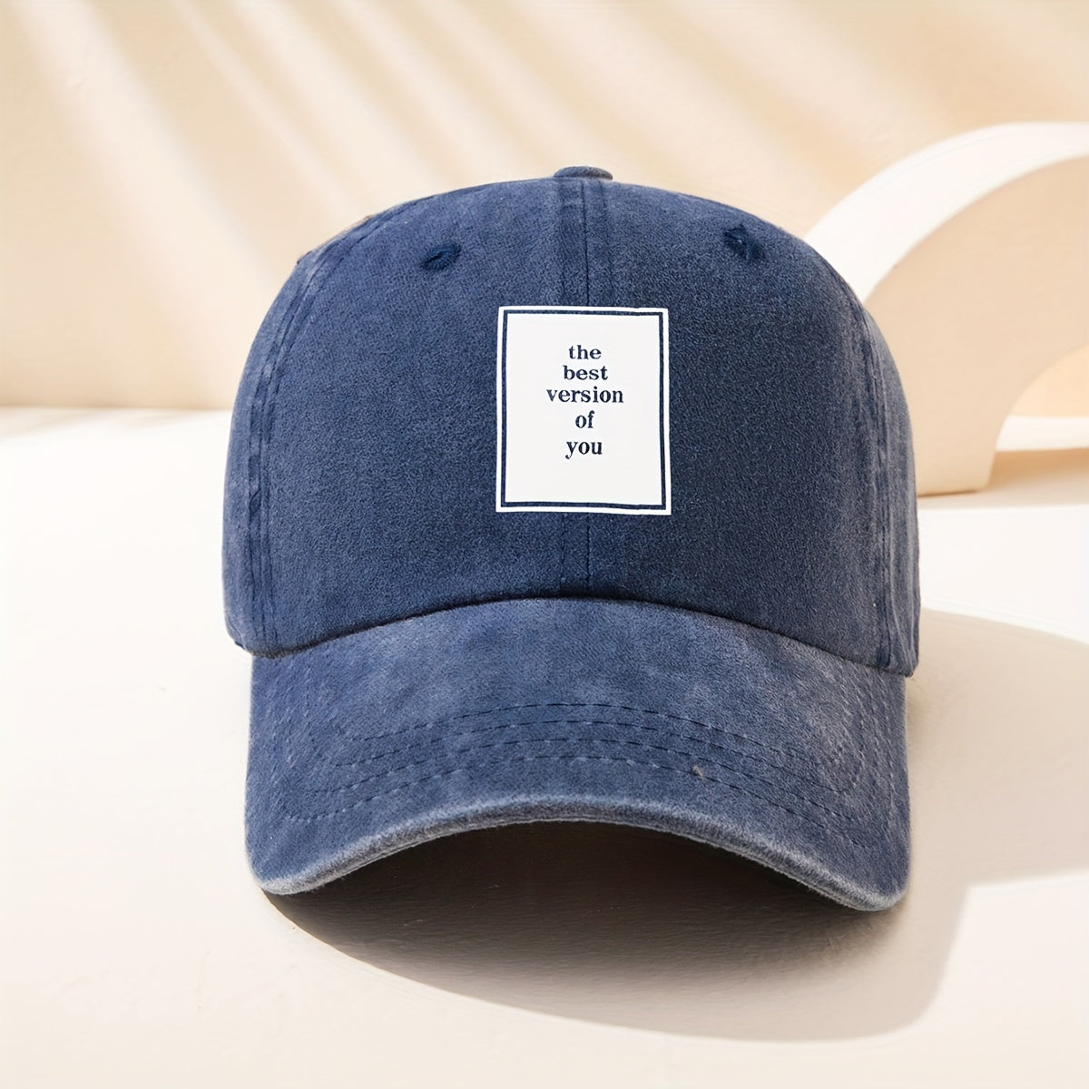 Washed Cotton Dad Baseball Cap Label Print Sports Hat