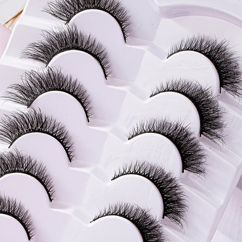 7 Pairs Cat Eye Lashes 3D Winged End Eye Elongated Eyelashes