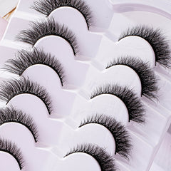 7 Pairs Cat Eye Lashes 3D Winged End Eye Elongated Eyelashes