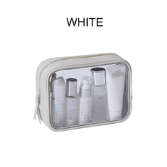 Waterproof Toiletry Bag with PU Leather PVC Combination