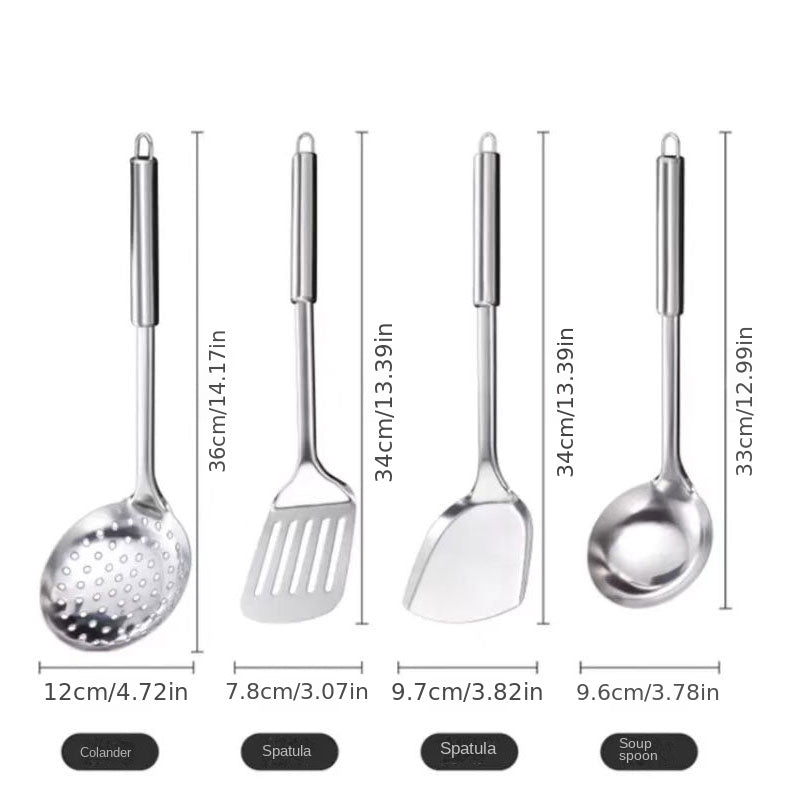 6pcs Stainless Steel Spatula Spoon Set Full Cooking Utensils