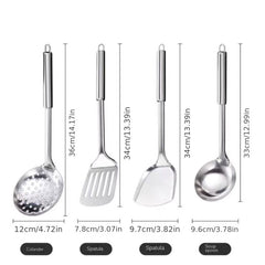 6pcs Stainless Steel Spatula Spoon Set Full Cooking Utensils