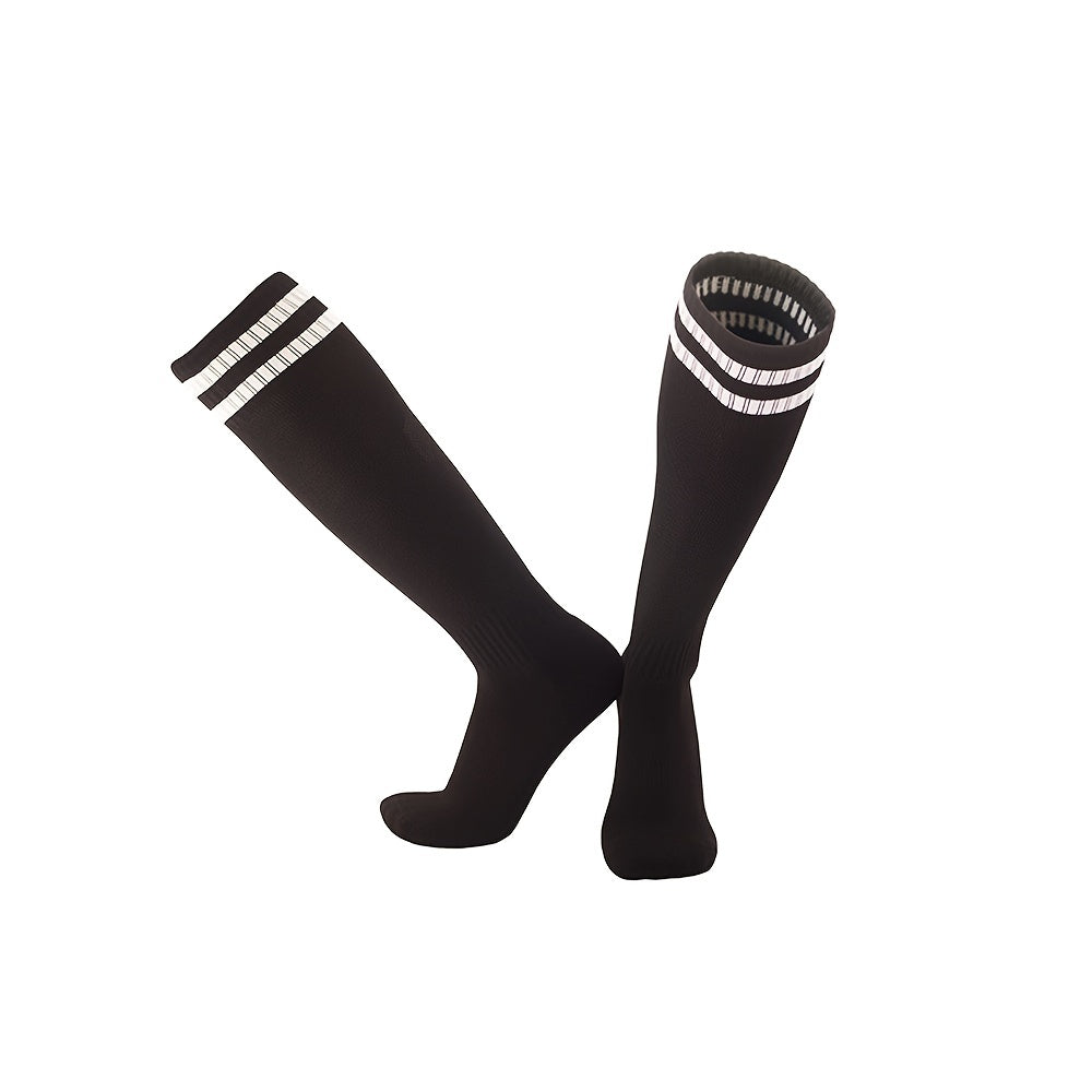 Breathable Striped Soccer Thigh Socks for Outdoor Training