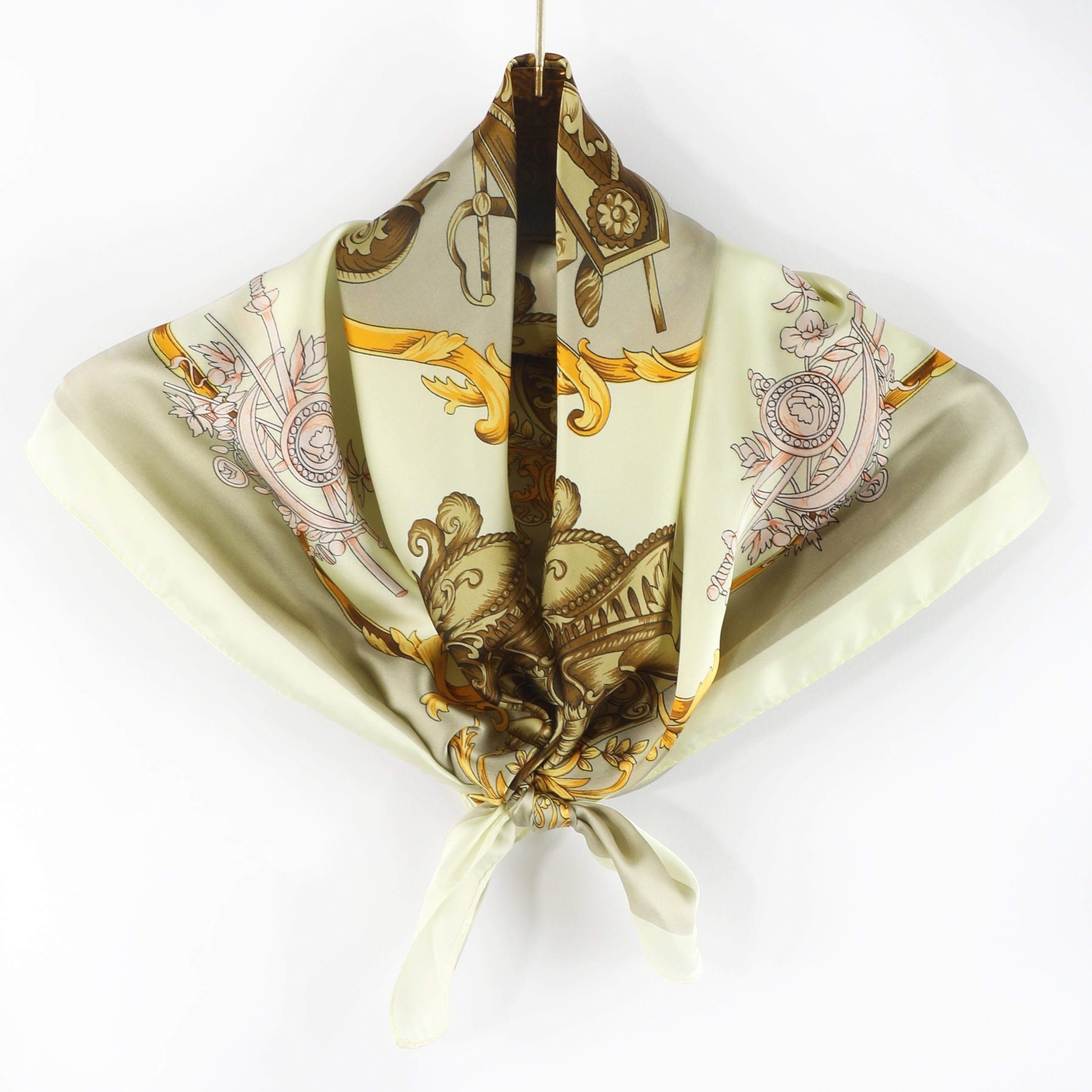 Silk Square Scarf Retro Palace Headscarf Thin Soft Sunscreen Wrap
