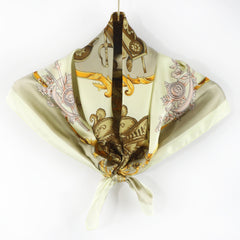 Silk Square Scarf Retro Palace Headscarf Thin Soft Sunscreen Wrap