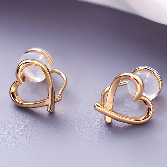 Golden Versatile Love Ear Clip Earrings For Women Girls