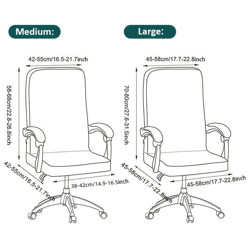 Stretch Office Computer Chair Seat Covers, Washable, Removable Slipcovers