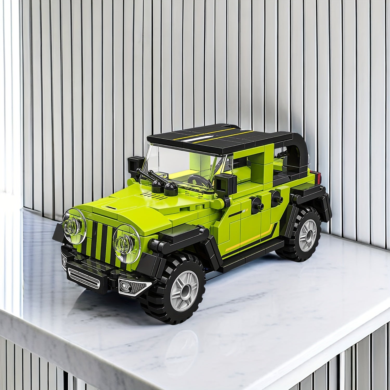 Green Off road Vehicle Model Puzzle Toy Car Building Block Set