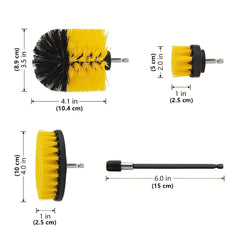4 Piece Drill Brush Attachment Set Power Scrubber Cleaning Kit