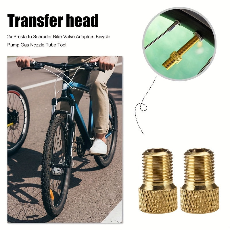 10pcs Copper Bicycle Valve Nozzles Compact Lightweight Adapter Accessory
